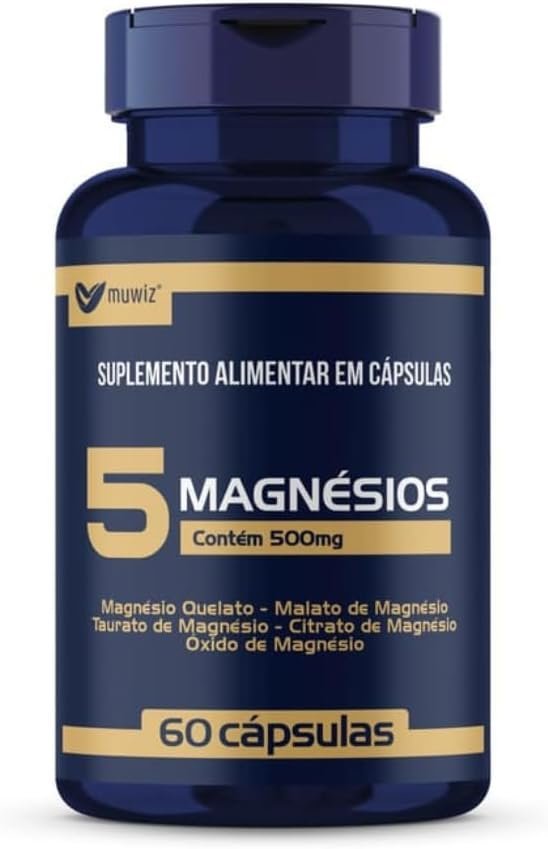 5-Magnesios-Quelato-Malato-Taurato-60-Capsulas-Muwiz.jpg 5 Magnesios Quelato Malato Taurato - 60 Capsulas Muwiz - Imagem 1