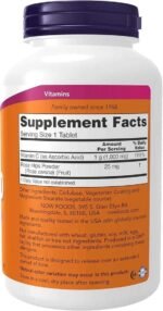 NOW Foods - Liberação sustentada de vitamina C-1000 com Rosa Mosqueta - 250 comprimidos - Imagem 2